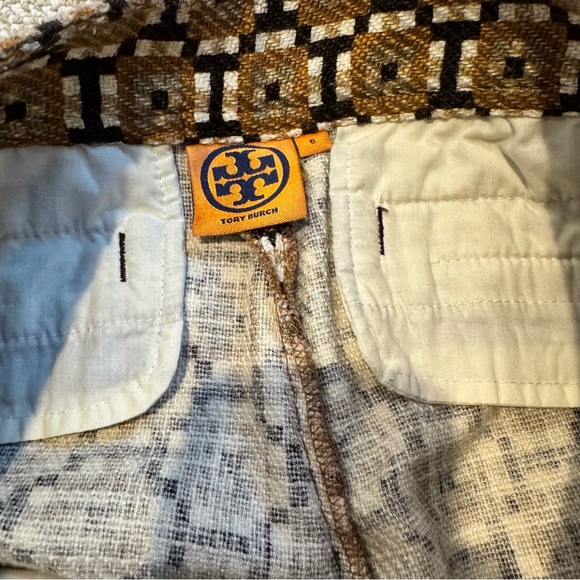 Tory Burch Brown Gold and Black Patterned Geometric Pants | Size 6 - Picture 3 of 5